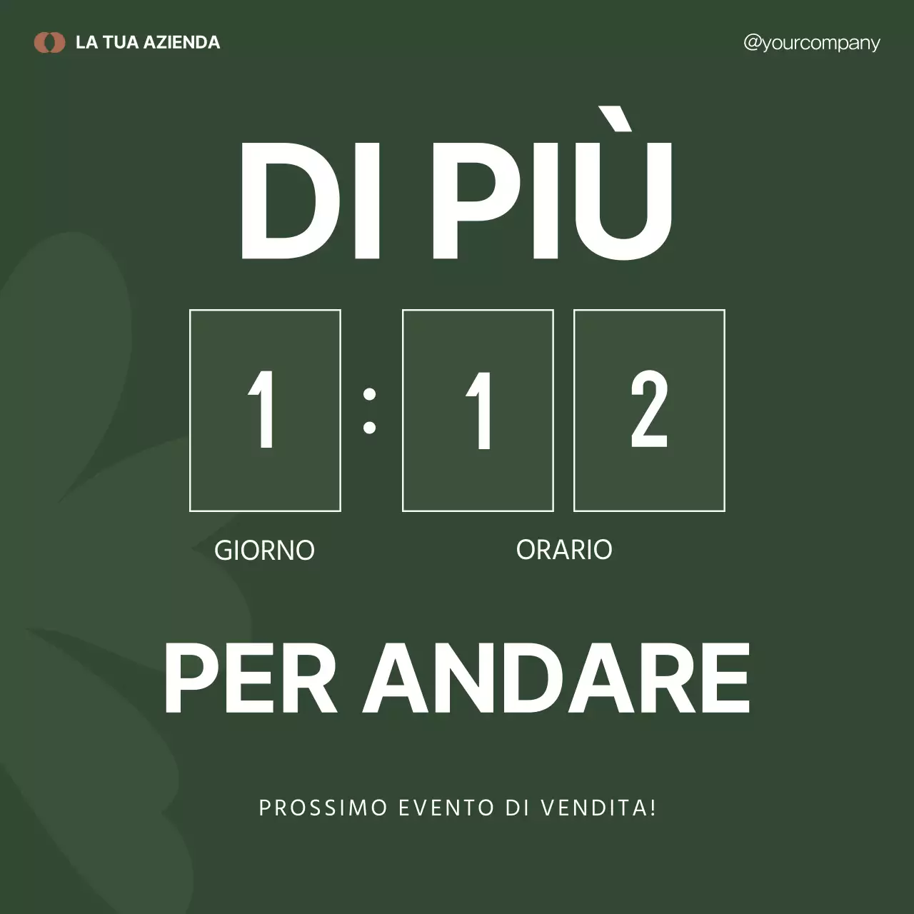 Pubblicità di marketing minimalista in nero e verde