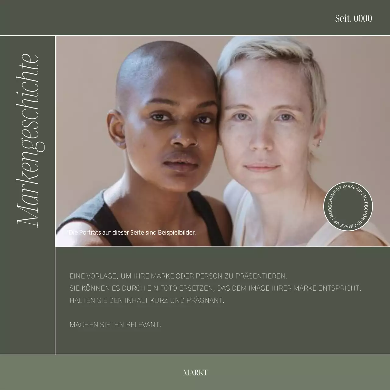 Förderung eines einfachen Markenkits in Khaki