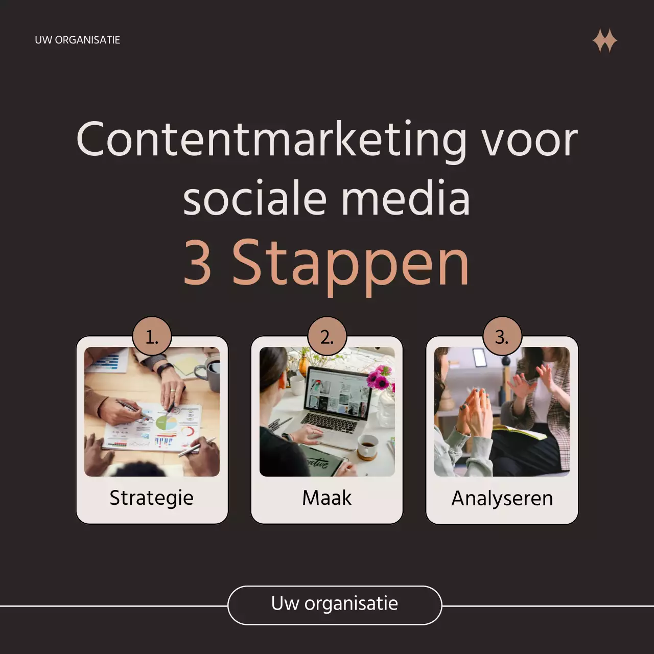 Zwart en beige moderne contentmarketingreclame