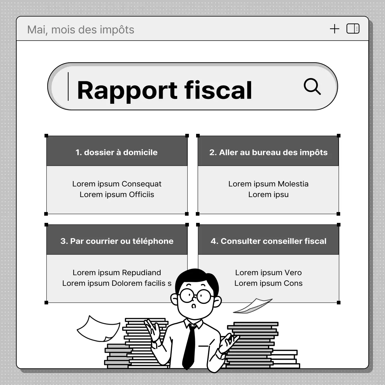 Informations sur le dépôt d'une déclaration d'impôt sur le revenu complète, simple et en noir et blanc