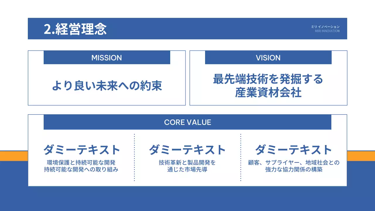 青 シンプル 会社概要 資料 プレゼンテーション