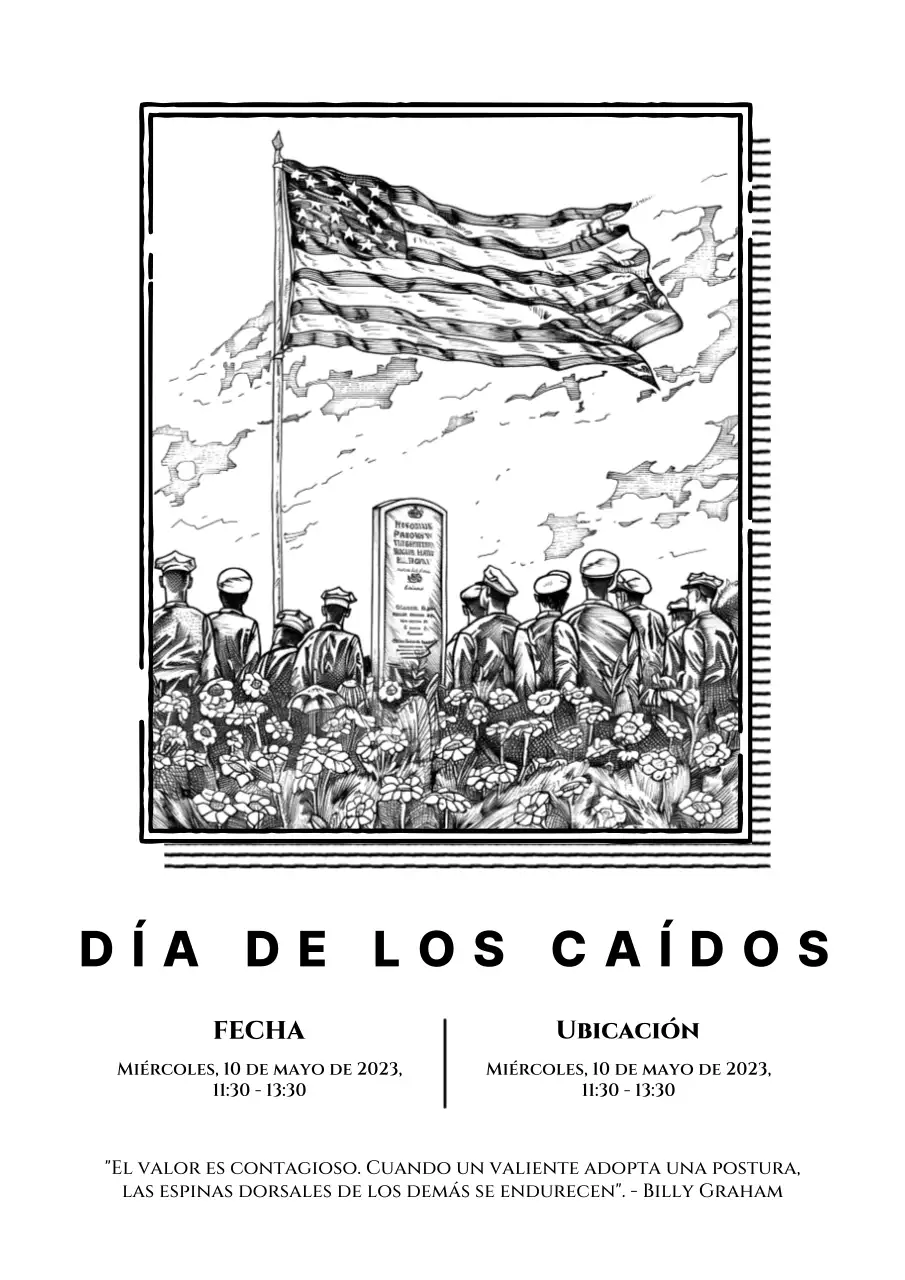 Promueva un Memorial Day vintage en blanco y negro