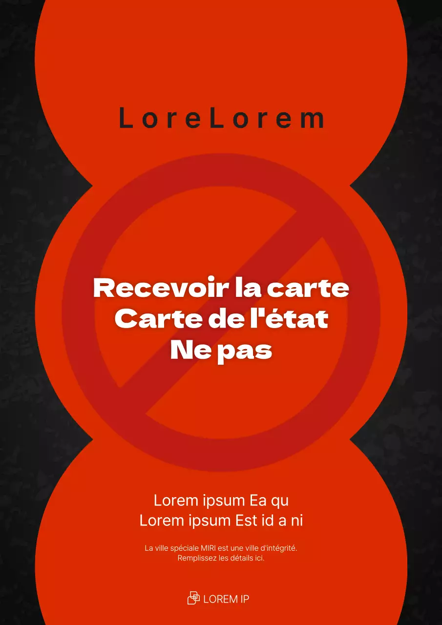 Affiche promotionnelle pour la campagne "Non à la sollicitation d'agents publics" en rouge et noir.