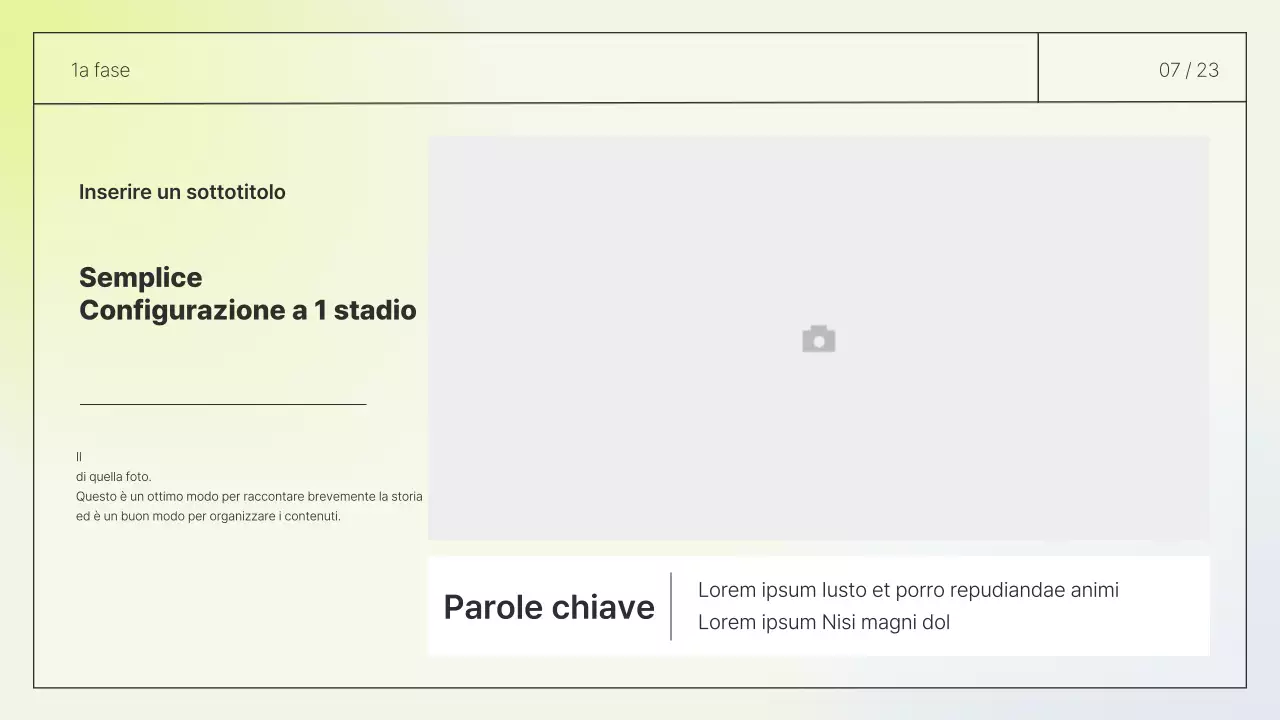 Relazione dal layout semplice in bianco e chartreuse
