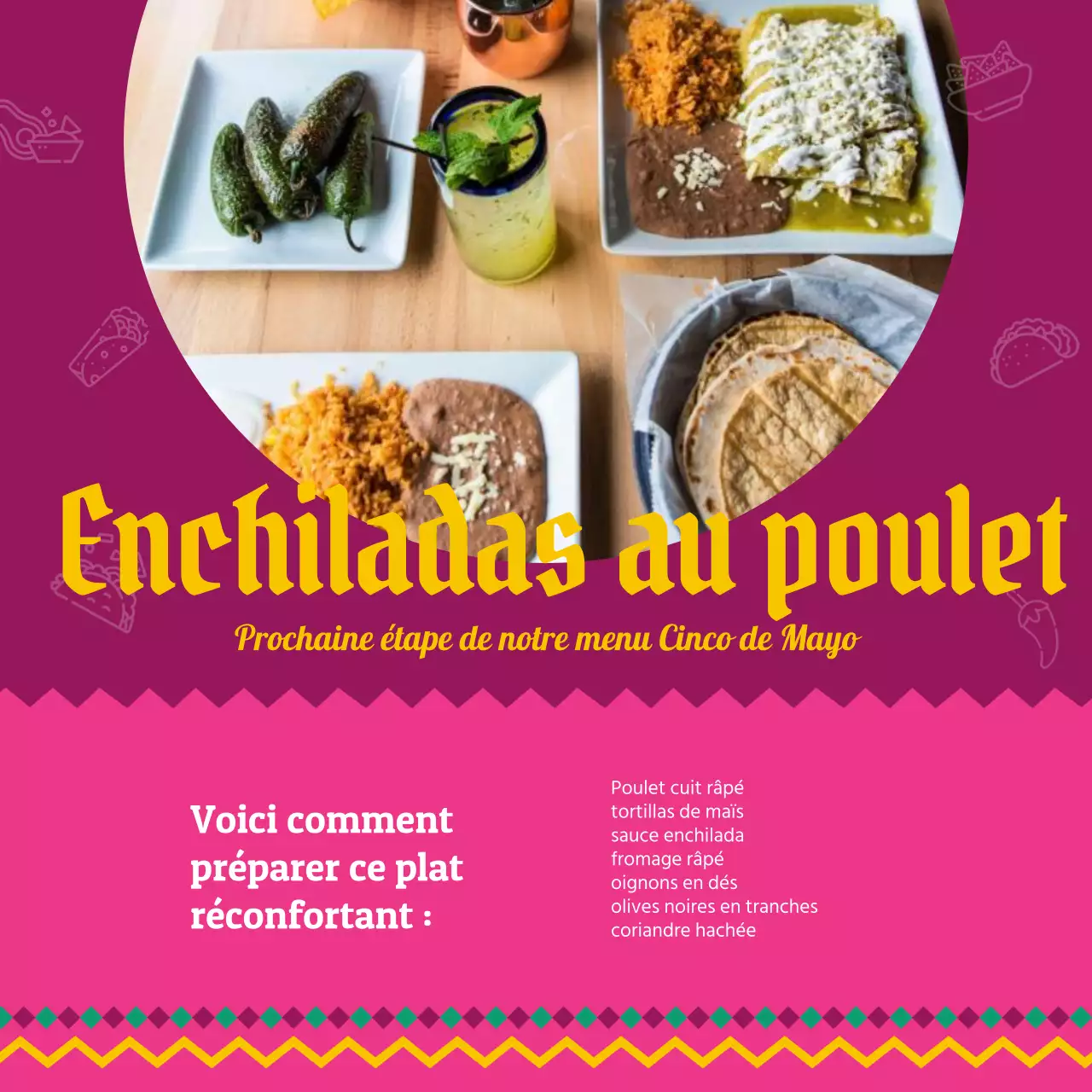 Recette traditionnelle jaune de Cinco de Mayo