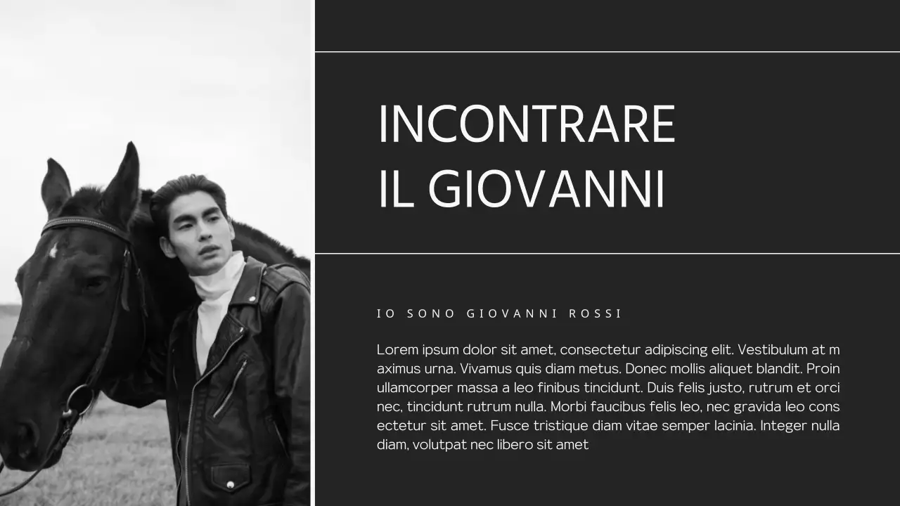 Portafoglio fotografico minimale in nero e grigio