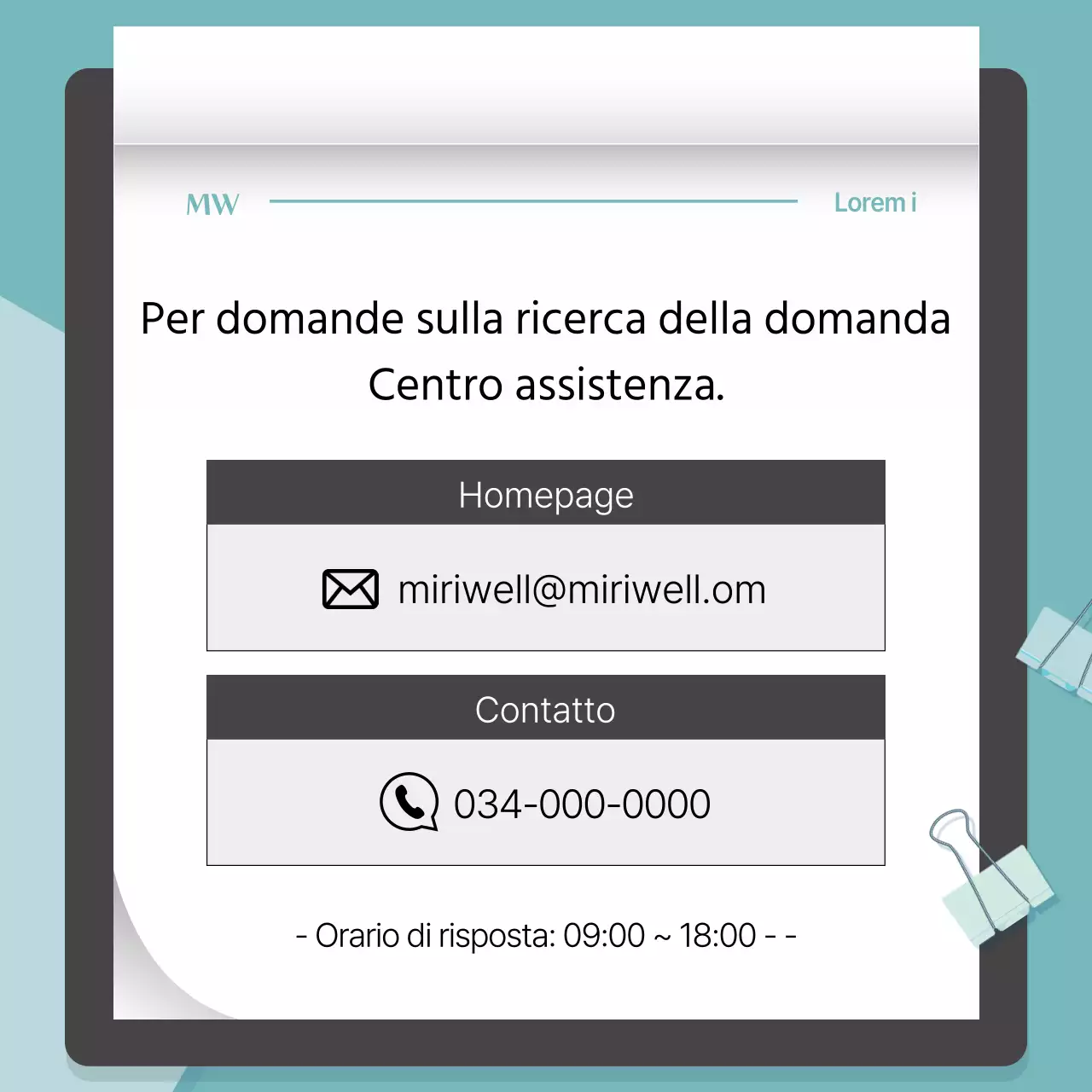 Sondaggio sul programma istituzionale moderno in menta e grigio