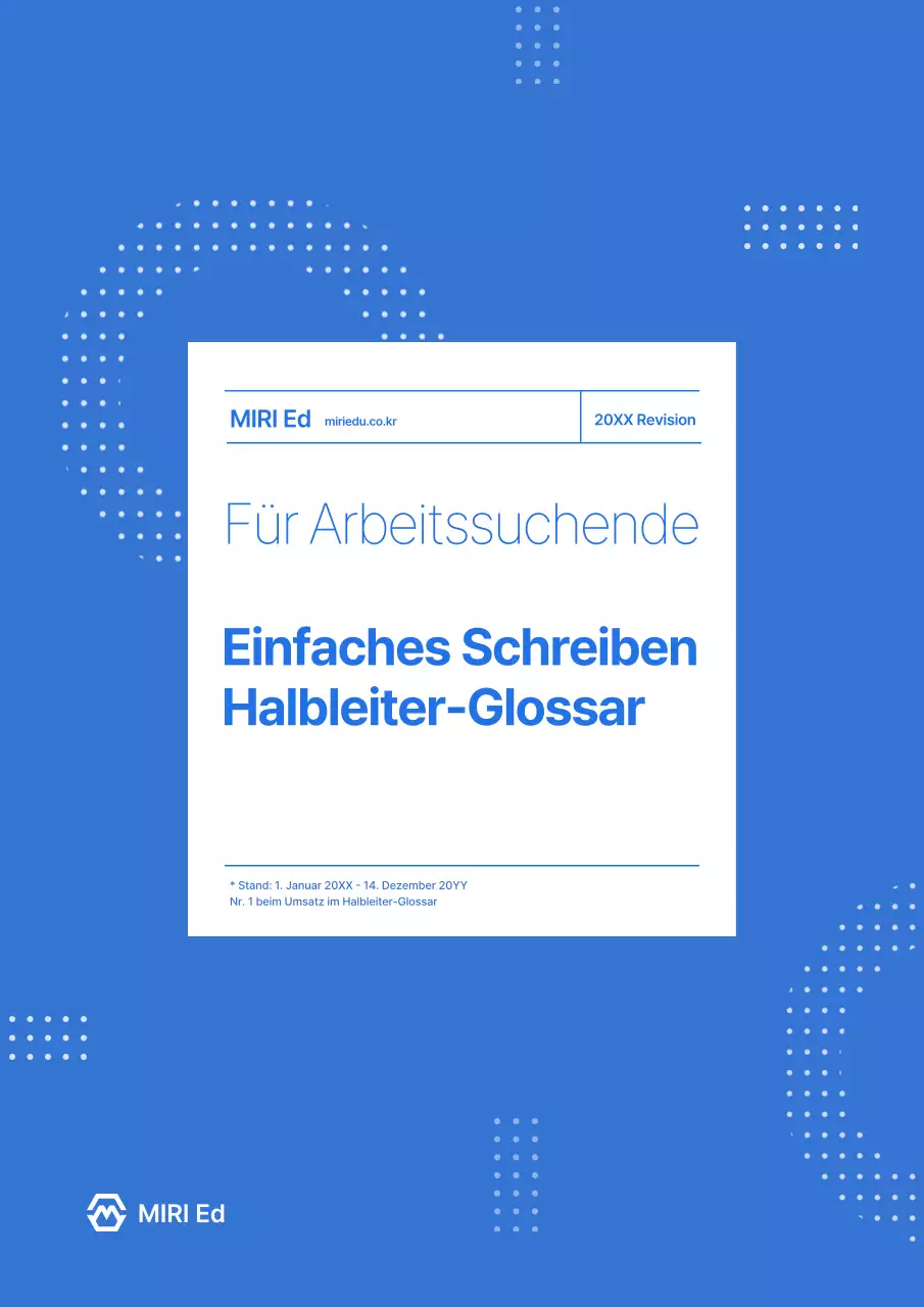 Einfaches blaues und weißes Halbleiter-Glossar-Buchcover