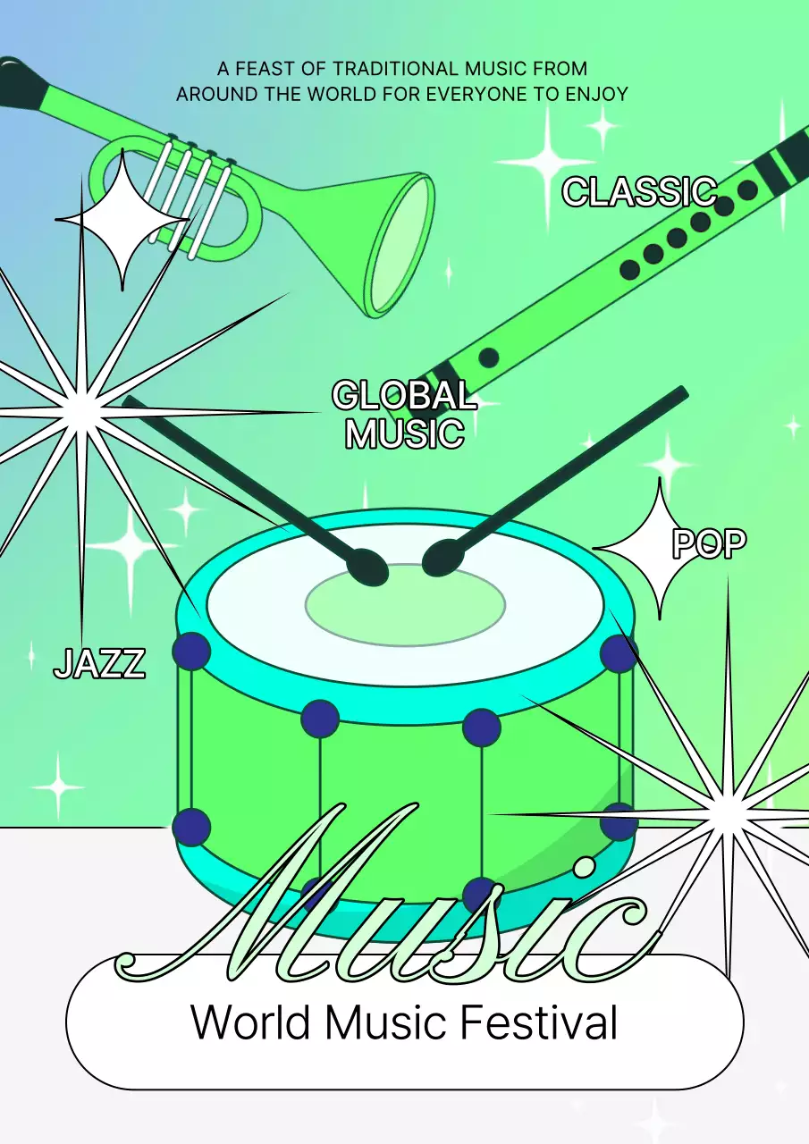 Green Trendy Music Event Poster