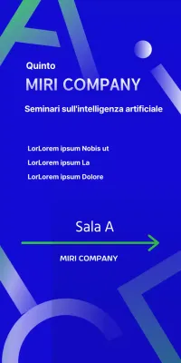 Intelligenza artificiale AI elemento decorativo banner design con sfondo blu istituzione aziendale seminario società alfabeto inglese