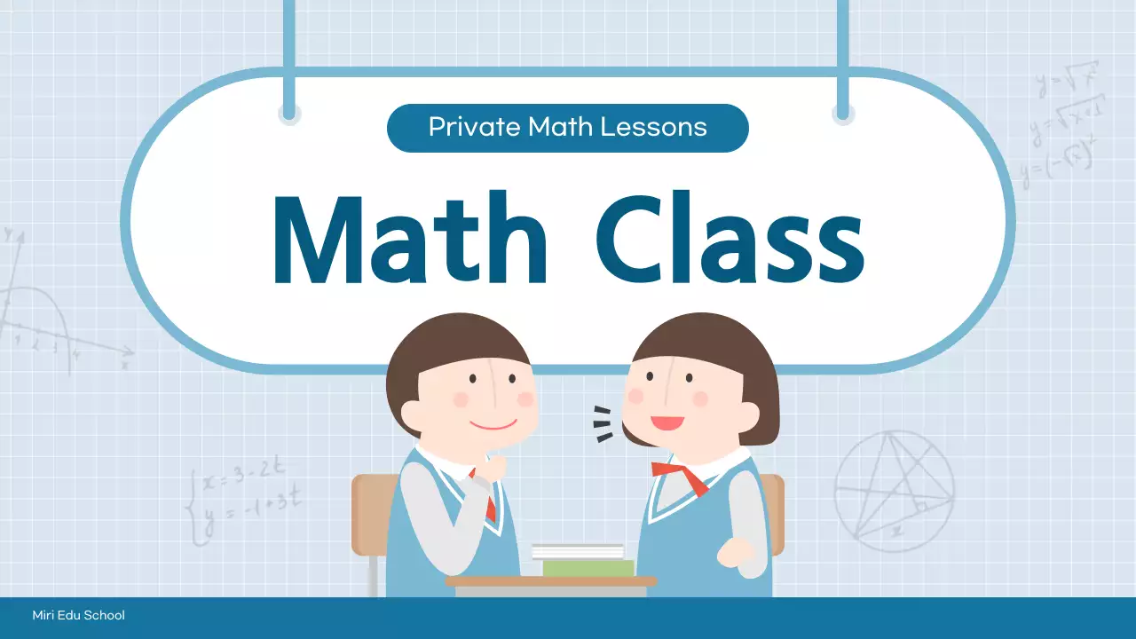 Blue Simple Math Class Course Presentation