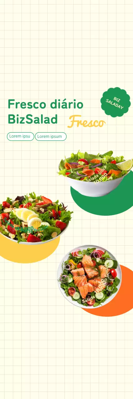 Loja de saladas verdes e frescas