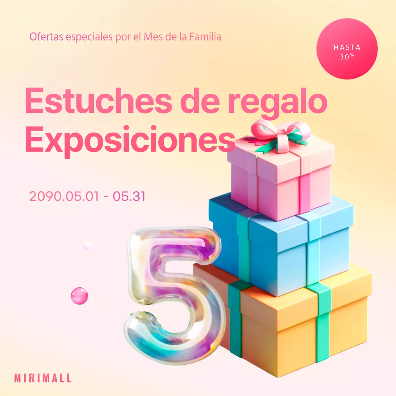 Promueva un evento moderno del Día de la Madre en rosa y menta