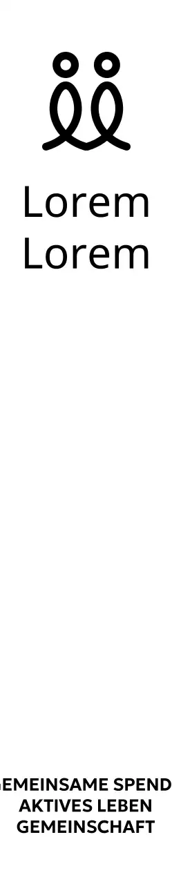 Ein Schriftentwurf mit einem Logo in Form einer Person und einer zentrierten Ausrichtung