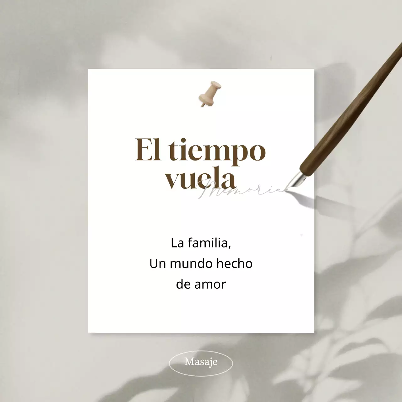 Promover una sencilla nota de sentimiento familiar en gris y marrón