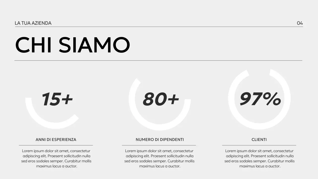 Profilo aziendale minimale in bianco e nero