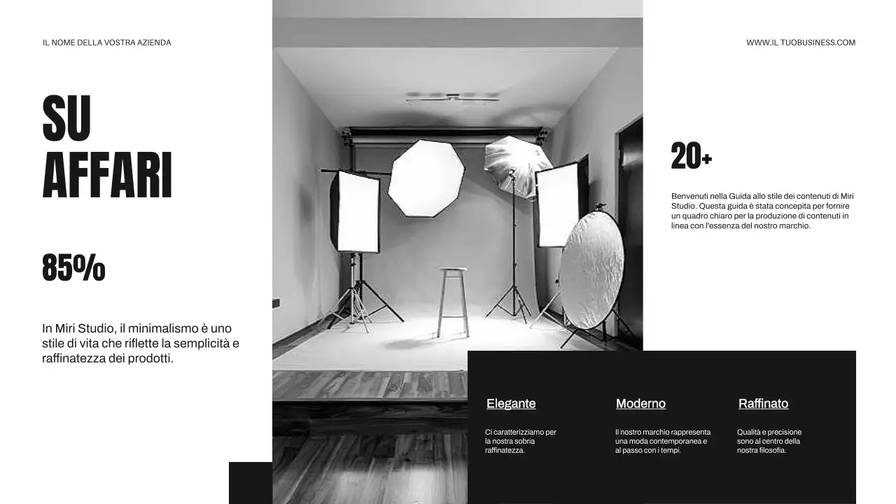 Strategia aziendale minimale in bianco e nero