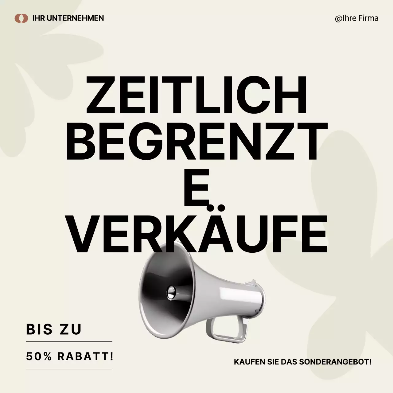 Minimalistische Marketingwerbung in Schwarz und Grün