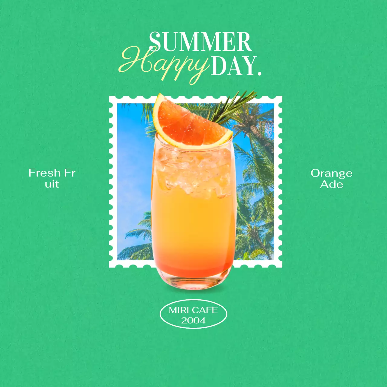 ブルーとグリーンのカフェエイドのプロモーションコンセプト