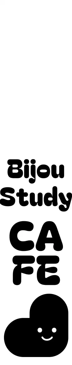 Logo ruang baca kafe belajar dengan jenis huruf bulat