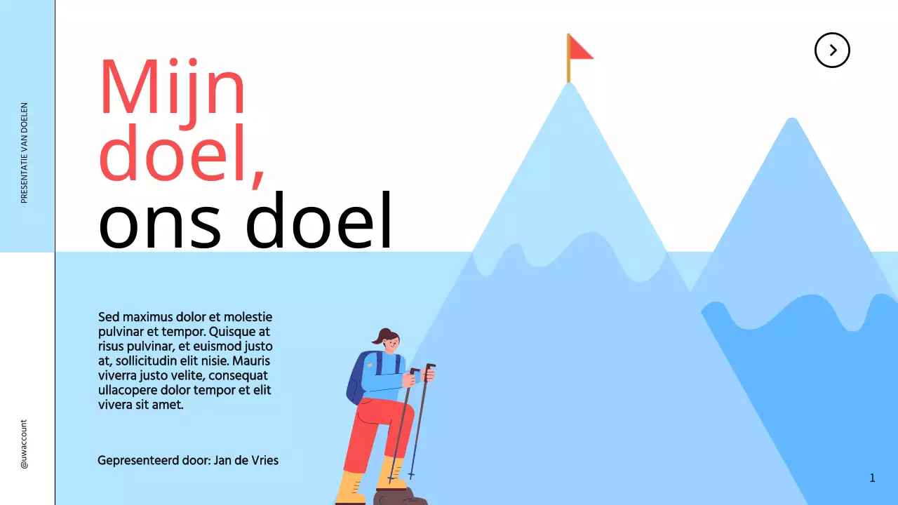 Sky Blue Eenvoudige Doelen Presentatie voor Bedrijfsstrategie