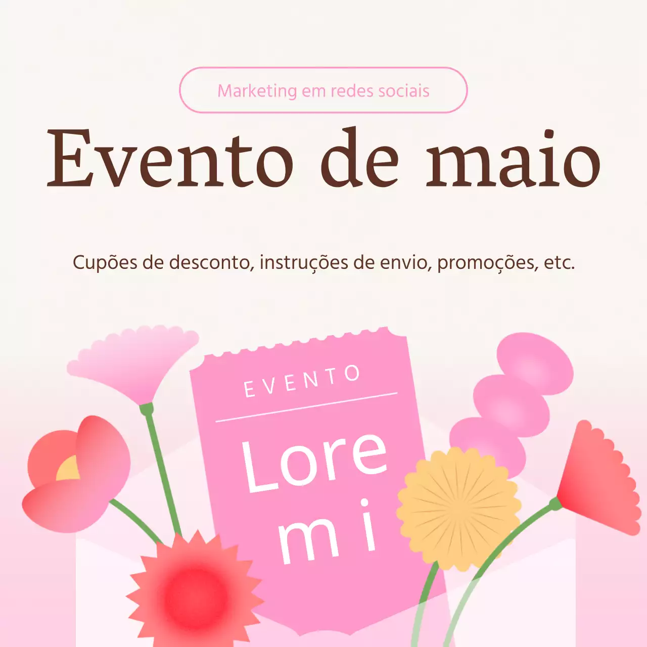 Promover os feeds de marketing das redes sociais do Mês da Casa Moderna em cor-de-rosa e vermelho