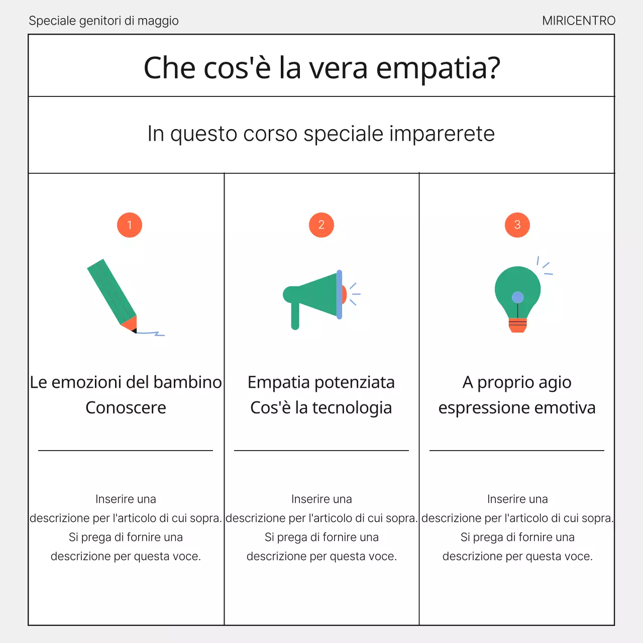  Promuovere i corsi di genitorialità verde e nera