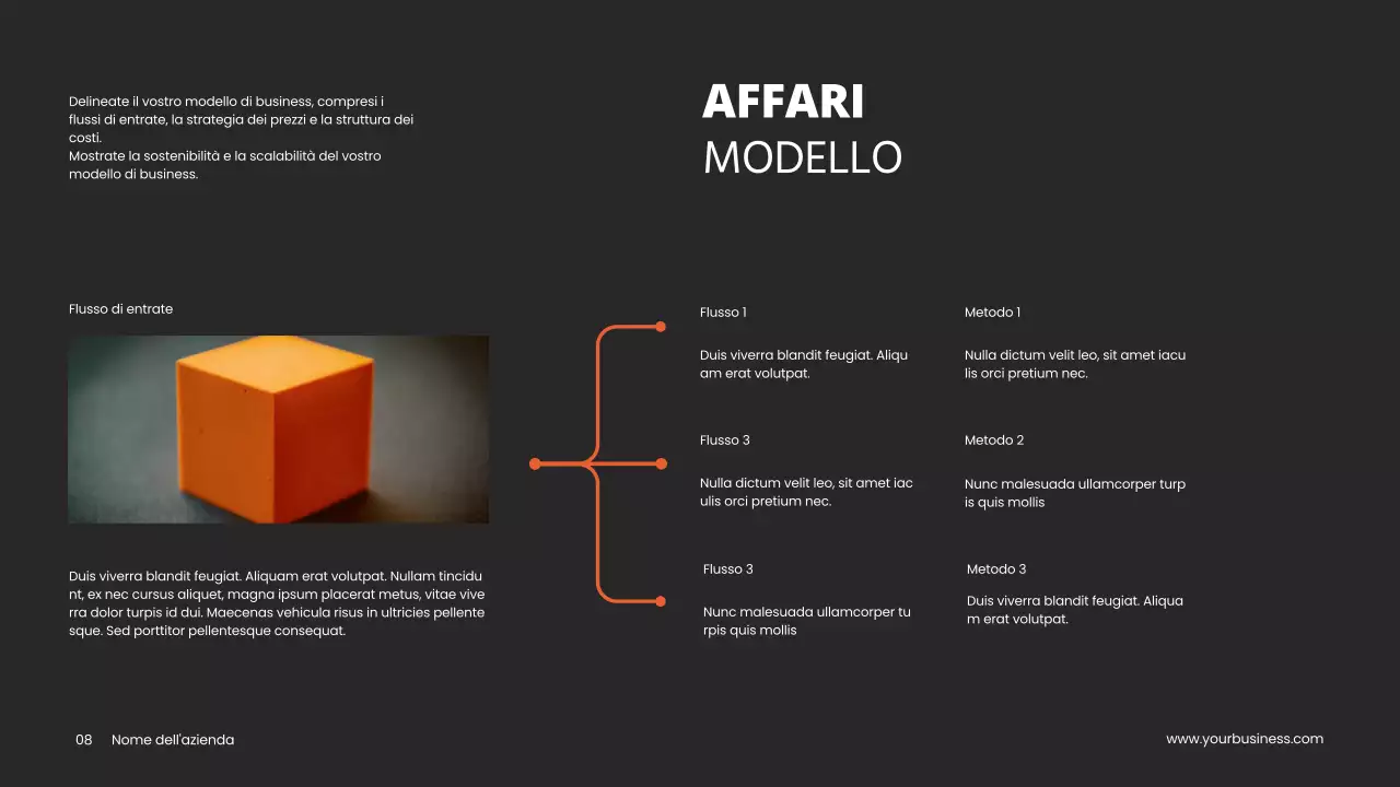 Grigio Arancione Minimal Clean Progetto Pitch Deck Proposta