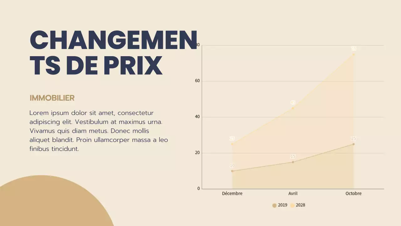 Proposition immobilière moderne bleue et beige