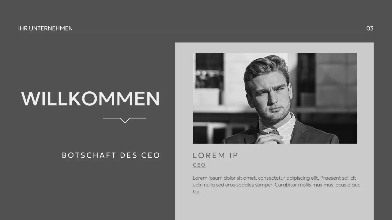 Schwarzes und weißes Minimal Business Profil