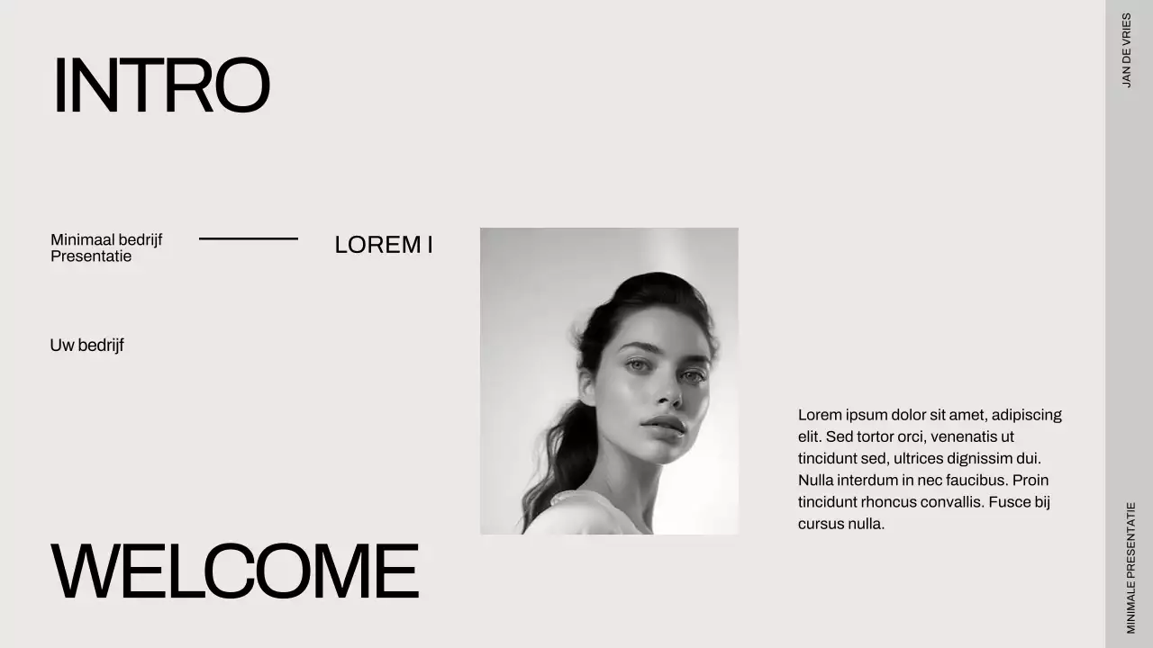 Minimalistische zakelijke presentatie in zwart en beige