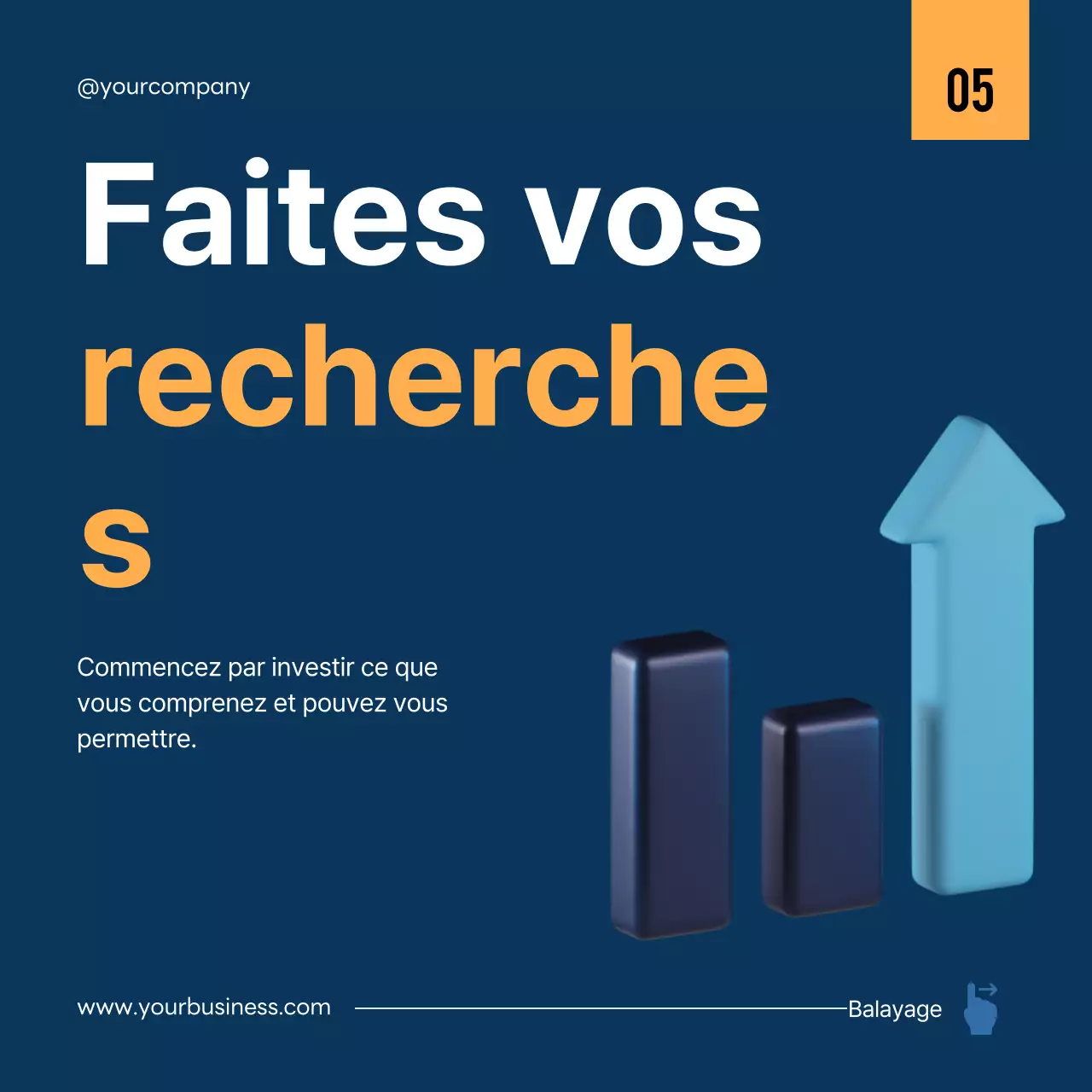 Guide de stratégie d'investissement moderne noir et bleu