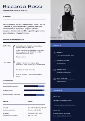 Portafoglio moderno per rappresentanti di vendita bianco e blu