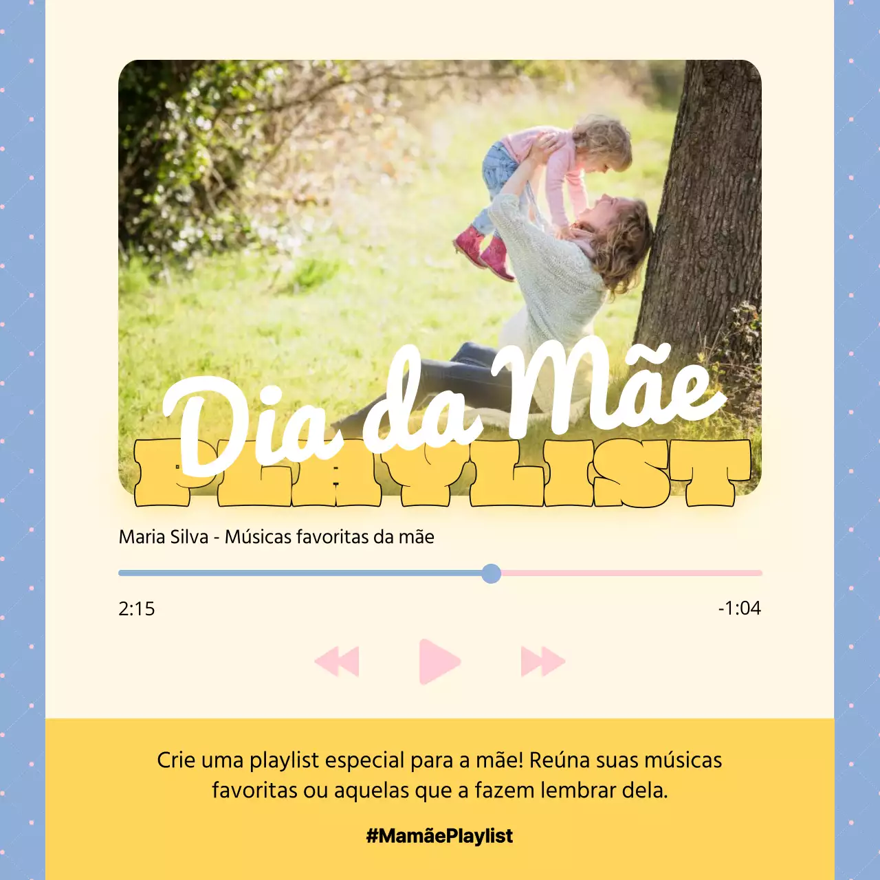 Roxo e amarelo Lista de reprodução simples para o Dia da Mãe Publicidade