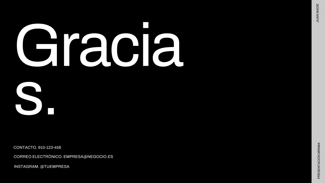 Presentación empresarial minimalista en negro y beige