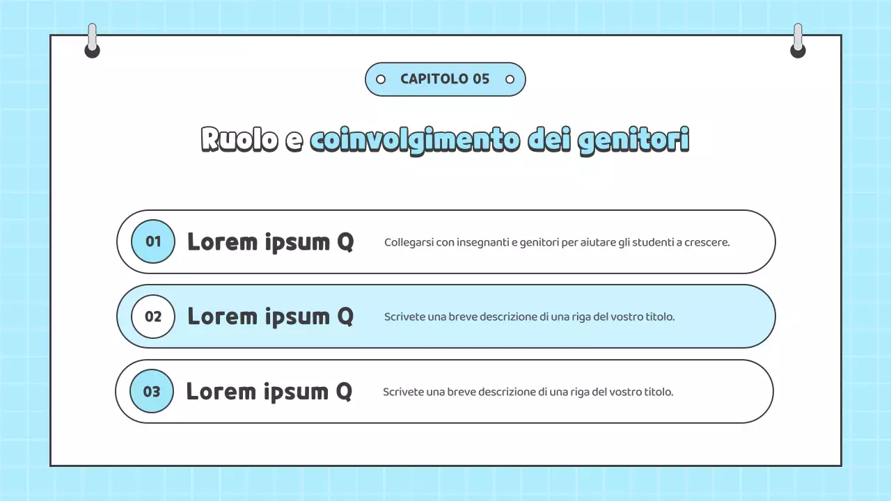 Risorse per la lezione di osservazione dei genitori in azzurro
