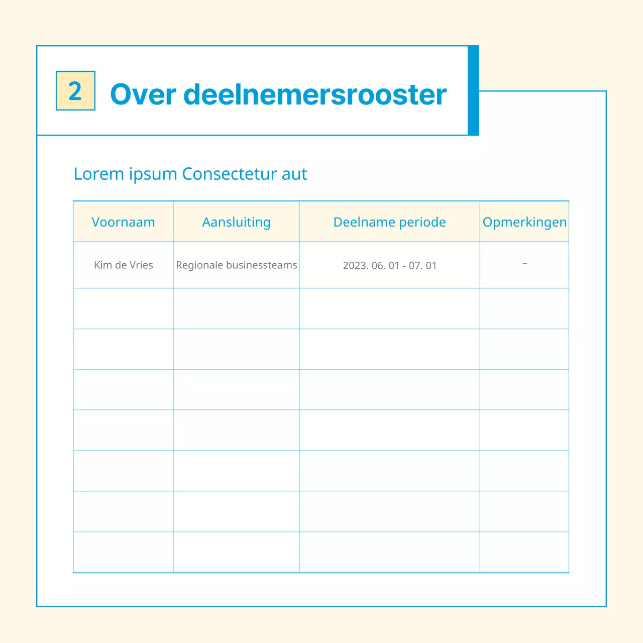 Over CardNews met een eenvoudige tafel in ivoor en lichtblauw