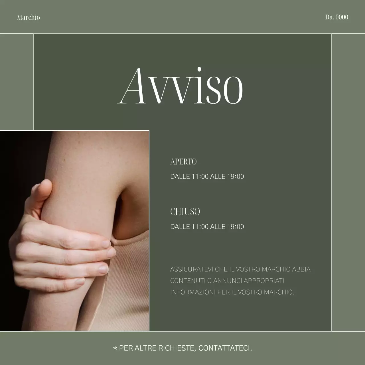 Promuovere un semplice kit di marca in color kaki