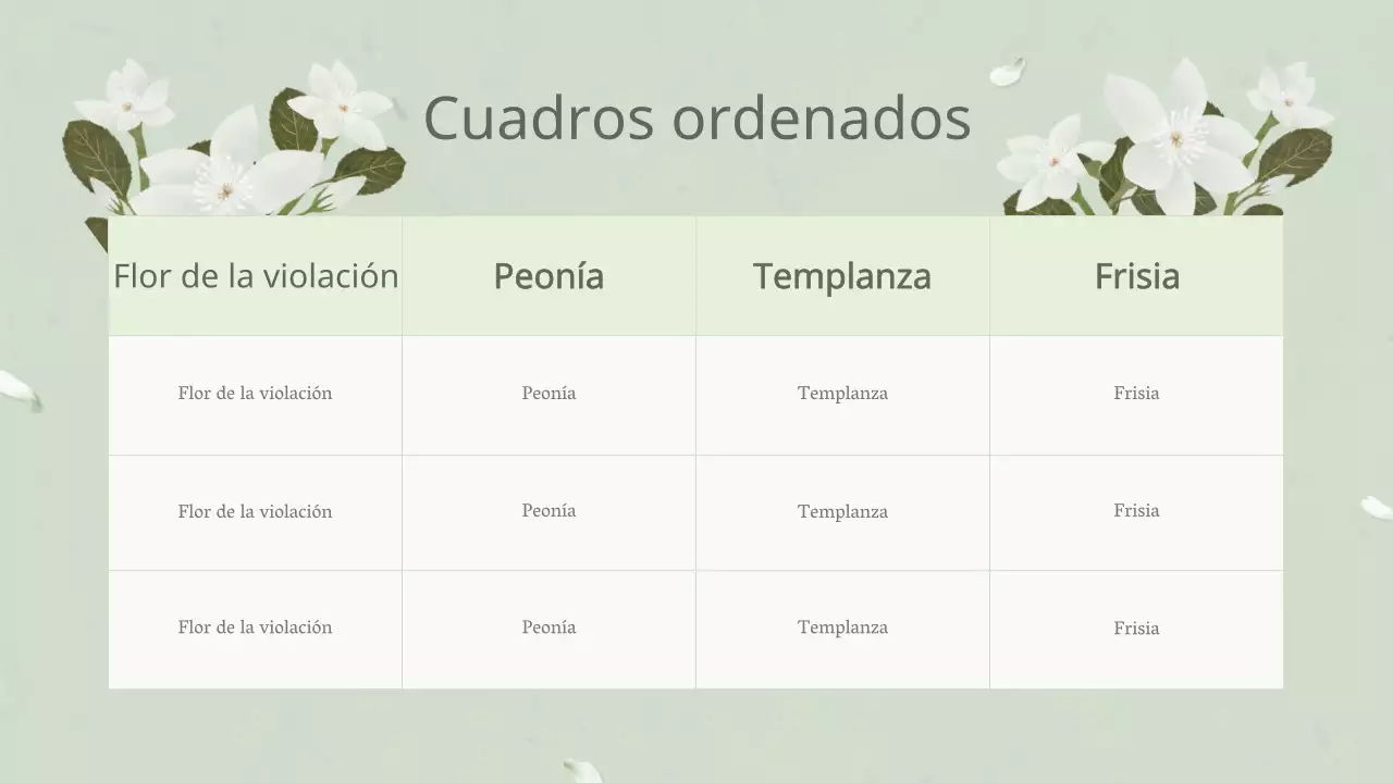 Plan de flores blancas orientales para plantas anuales