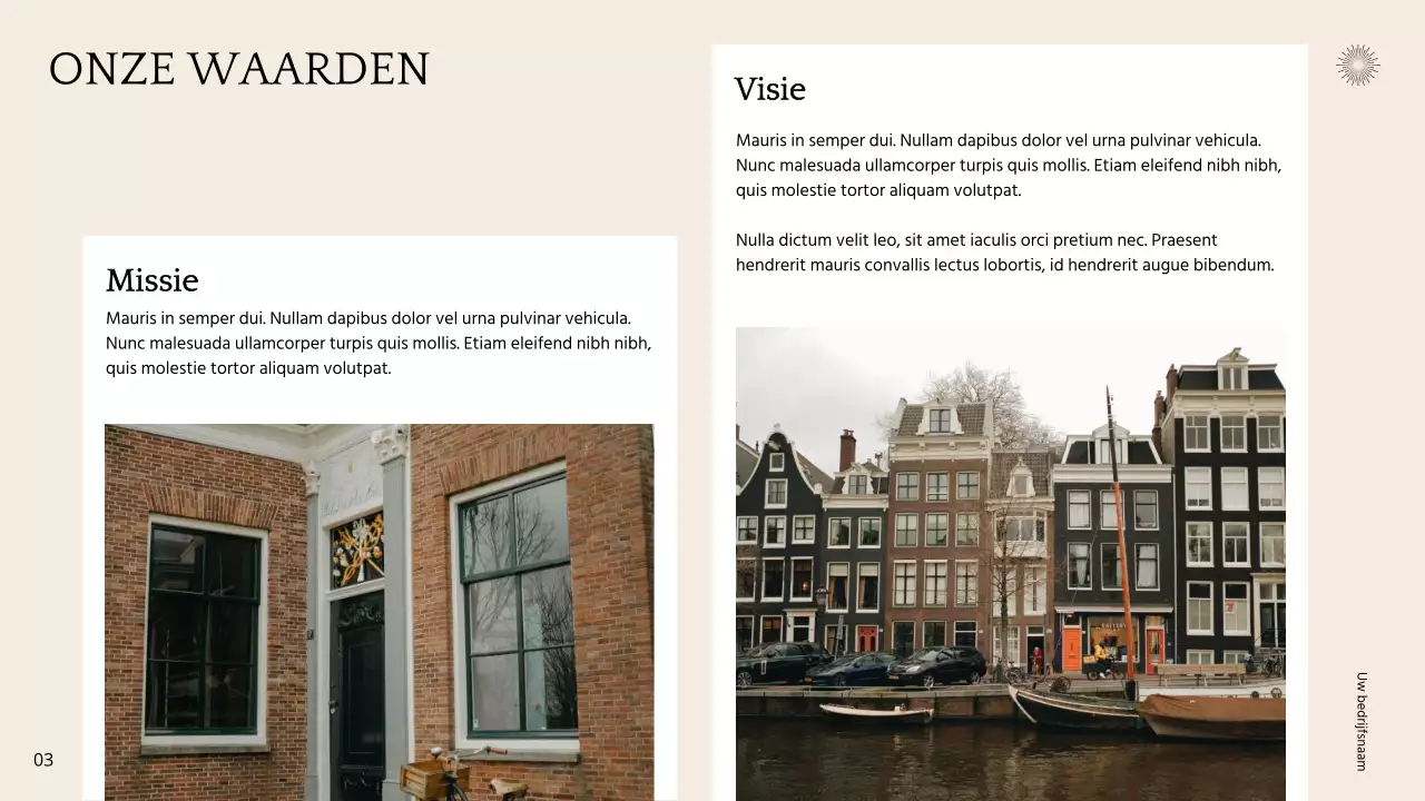 Beige Wit Minimaal Neutraal Toon Bedrijfspresentatie Pitch Deck Strategie