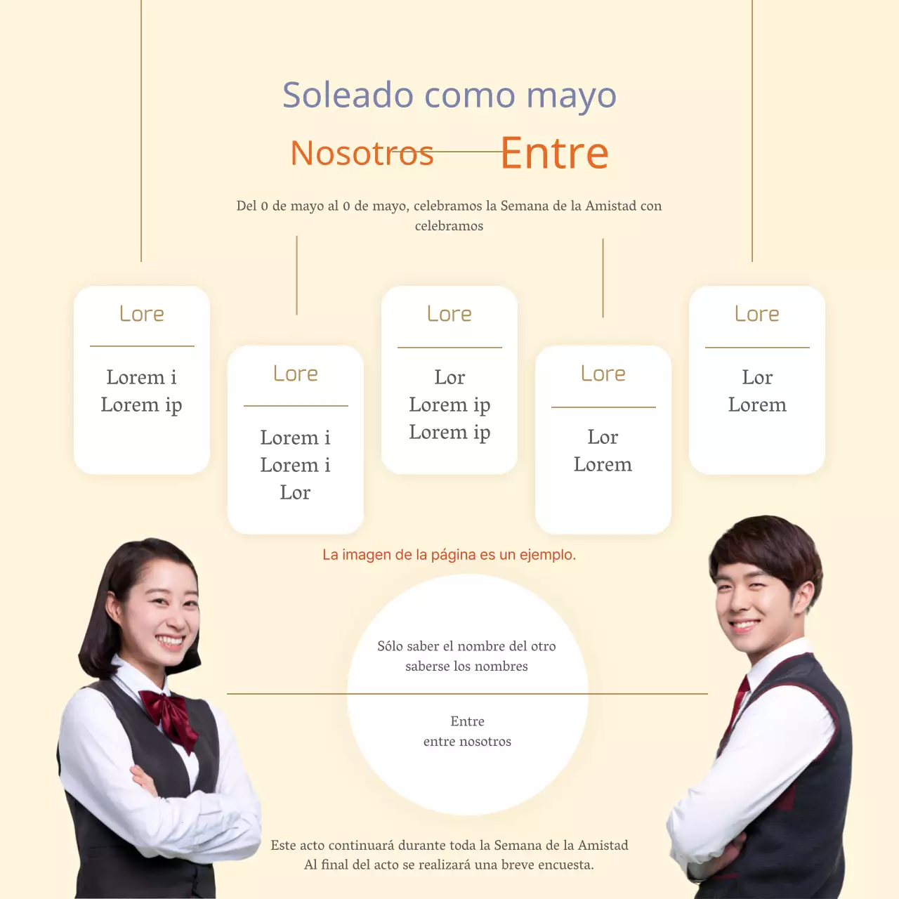 Promover un moderno concurso de amistad y escritura en blanco y amarillo