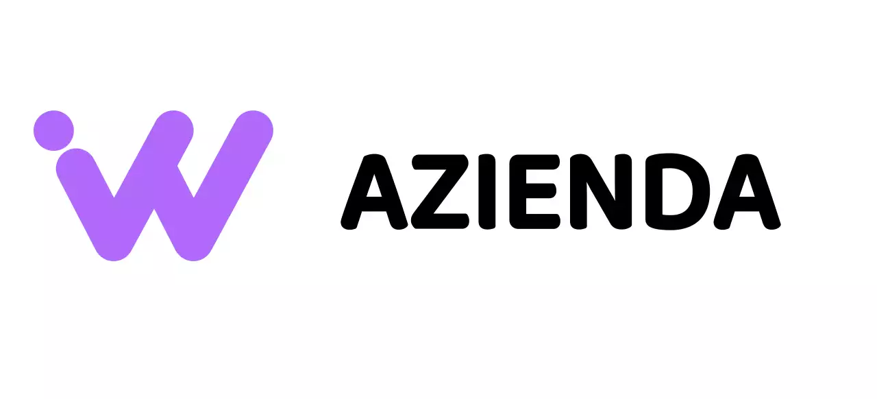 Logo aziendale con un semplice simbolo alfabetico nero