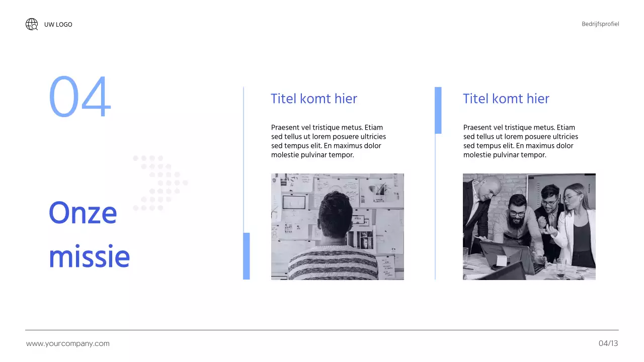 Introductie van Blue Modern Business Company