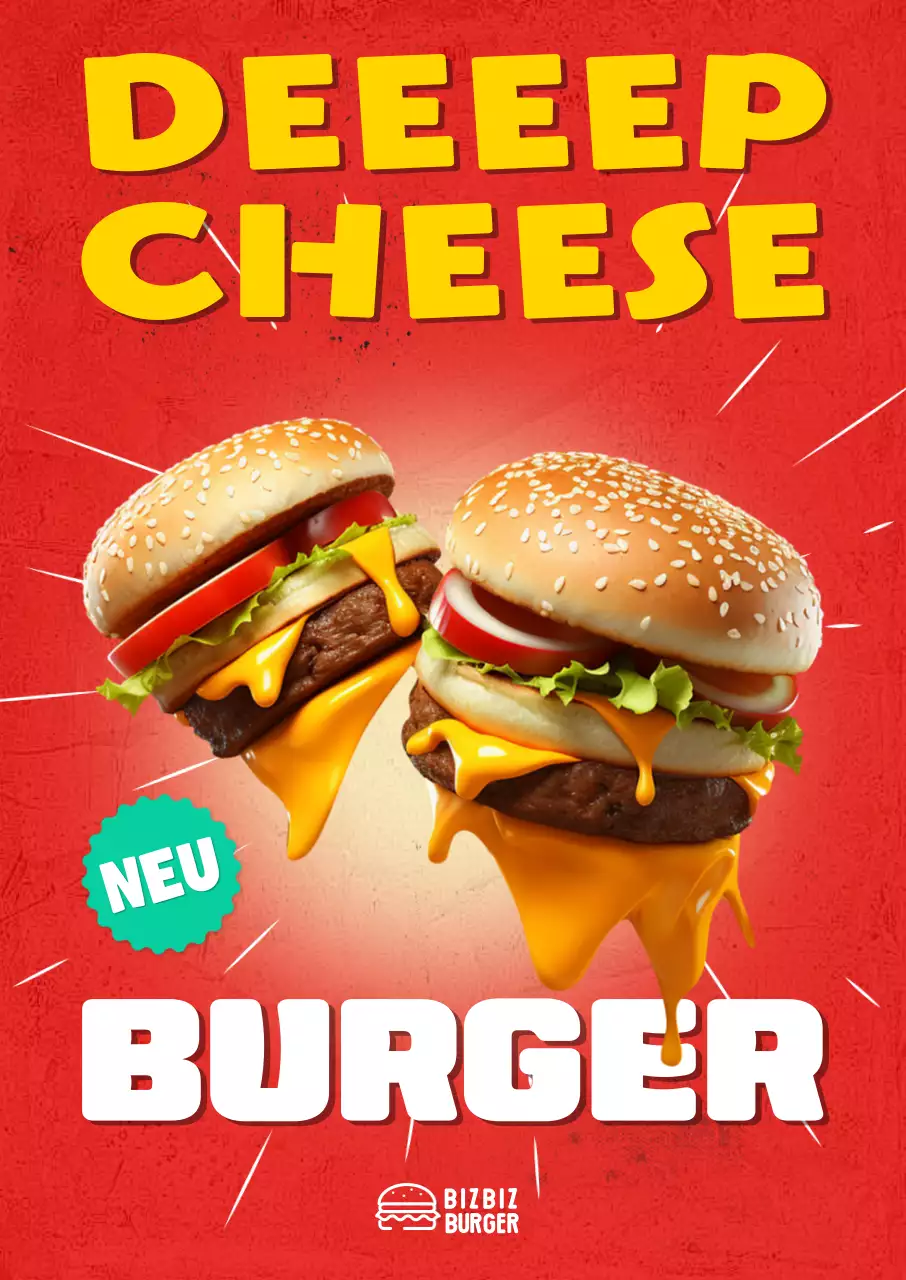 Hamburger-Poster nach amerikanischer Art
