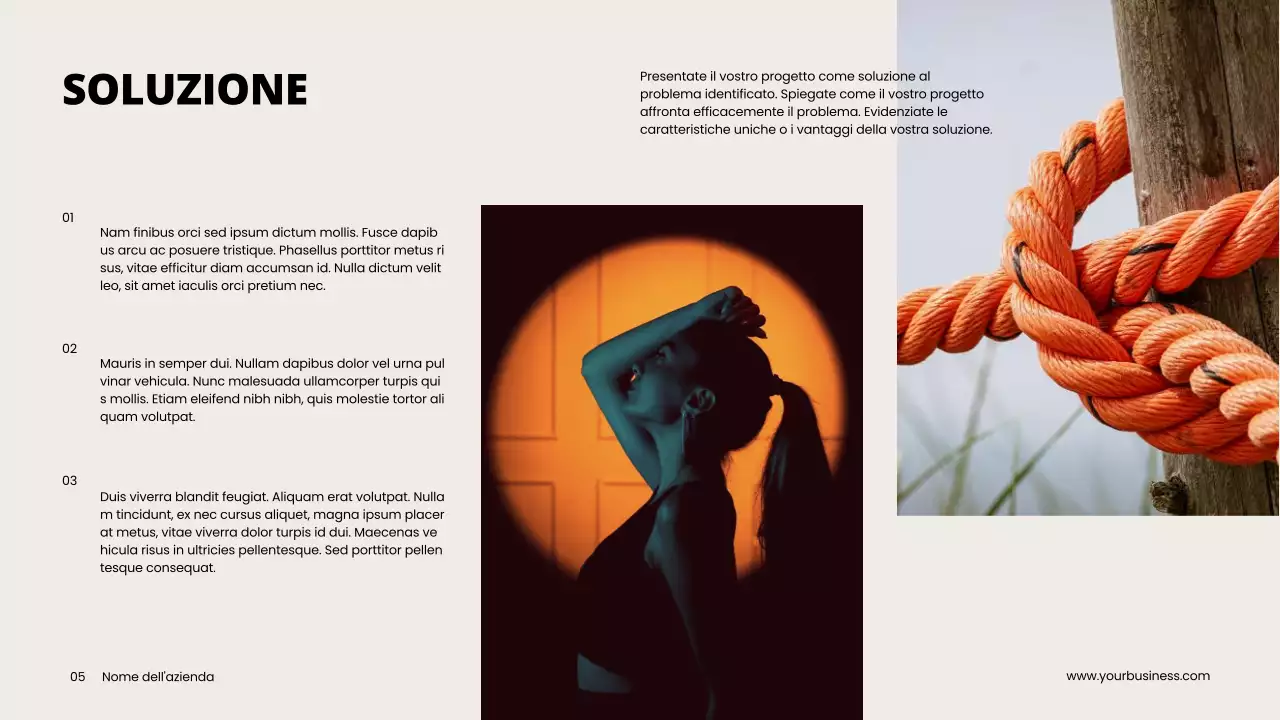 Grigio Arancione Minimal Clean Progetto Pitch Deck Proposta