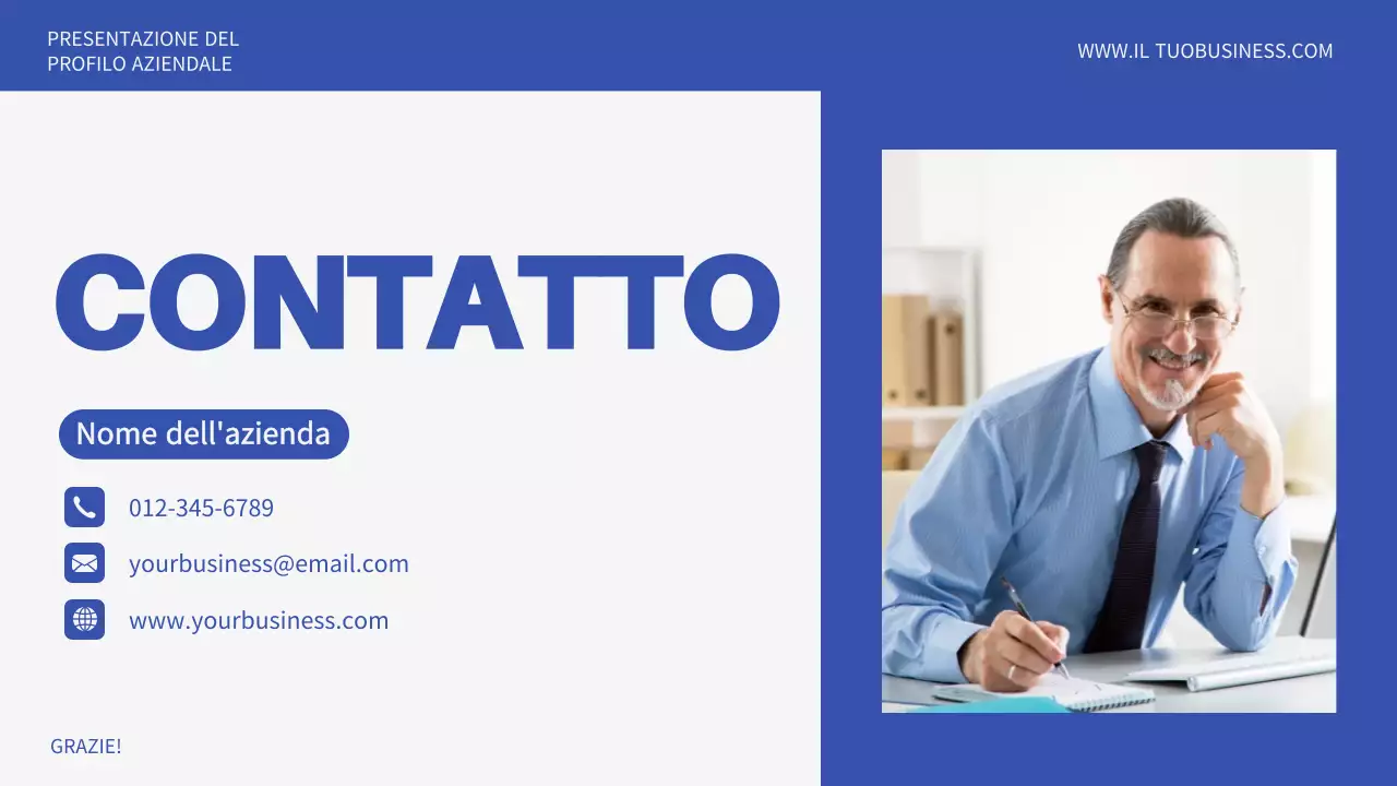 Introduzione dell'azienda Blue Minimal Business