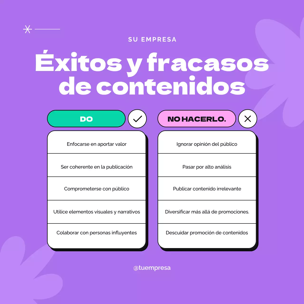 Publicidad moderna de marketing de contenidos en negro y morado