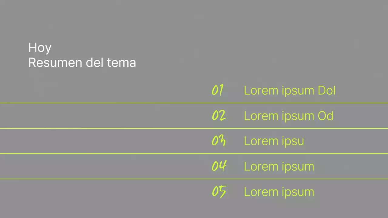 Tutorial de escritura sencilla en gris y colores fluorescentes
