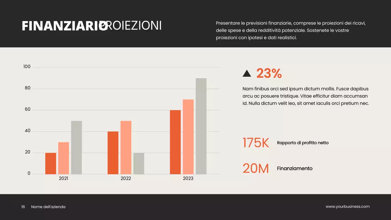 Grigio Arancione Minimal Clean Progetto Pitch Deck Proposta