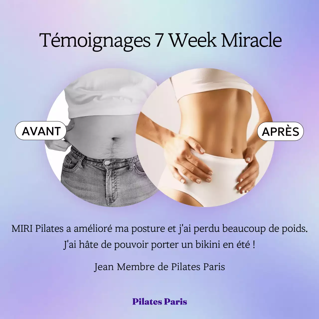 Promouvoir la marque Pilates en bleu clair et mauve